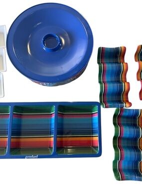 Prepara Taco Serving Tortilla Holder Chip Dip Tray Ramekins